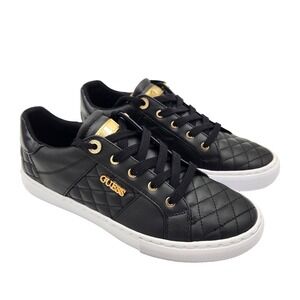 GUESS - GW Loven Womens Black w/Gold Low Top Lace Up Athletic Sneaker Size 9.5 M